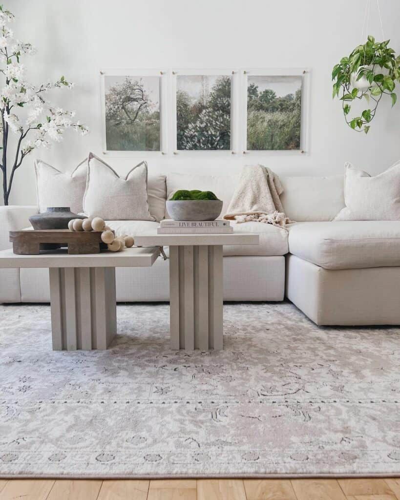 White Contemporary Living Room Ideas - Soul &amp; Lane inside