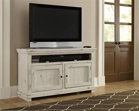 Willow Casual Distressed White Solid Wood Mdf 54 Inch Console | White ... in