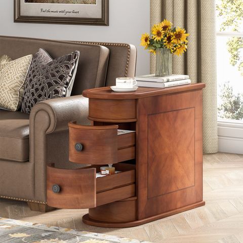 Wooden Side Tables With Storage At Harold Case Blog in
