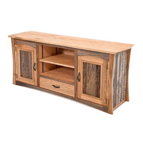 10 Best Ideas Barn Door Wood Tv Stands inside Modern Rustic Oak Finished 1-Door Wood Tv Stand