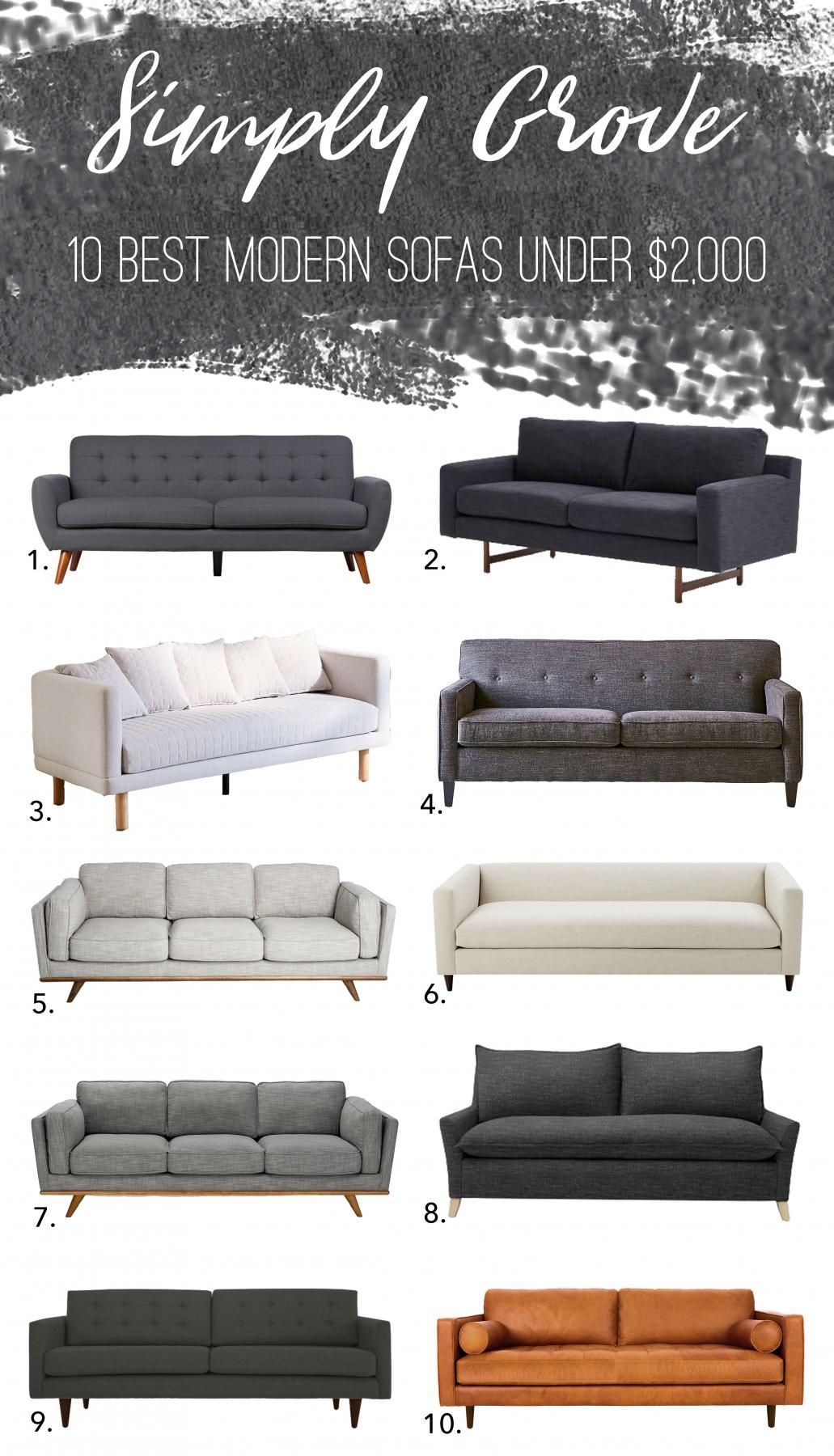 10 Best Modern Sofas Under $2,000 Via Simply Grove | Thiết Kế for Sofas And Sectionals Under $2,000