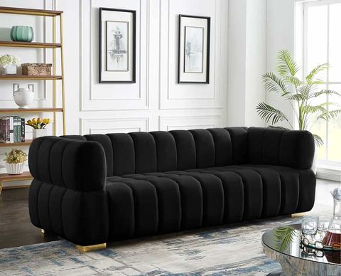 12 Black Velvet Sofas For A Stylish Living Space | 10 Stunning Homes regarding Velvet Sofas Beyond the Surface Exploring Comfort and Style