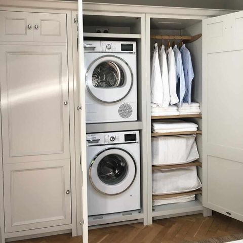 13 Stackable Laundry Room Ideas To Freshen Up Your Space regarding This Laundry Room Works Hard And Has Fun Too