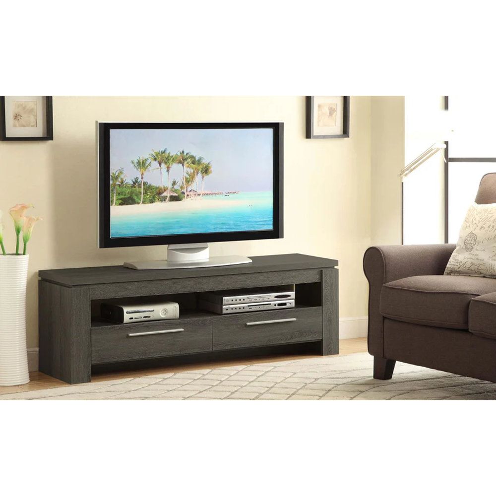 17 Stories Elkton 2-Drawer Engineered Wood 59&quot; Tv Stand Mango | Wayfair throughout Elkton 2-Drawer Engineered Wood 59&quot; Tv Stand Weathered Grey