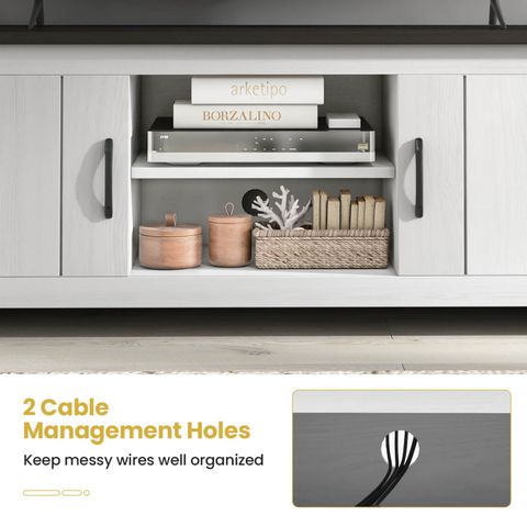 2 Doors Tv Stand With 2 Cabinets And Open Shelves For Tvs Up To 65 Inch ... pertaining to Redding Tv Stand For Tvs Up To 65" With 2 Cabinets And 3 Shelves, Black