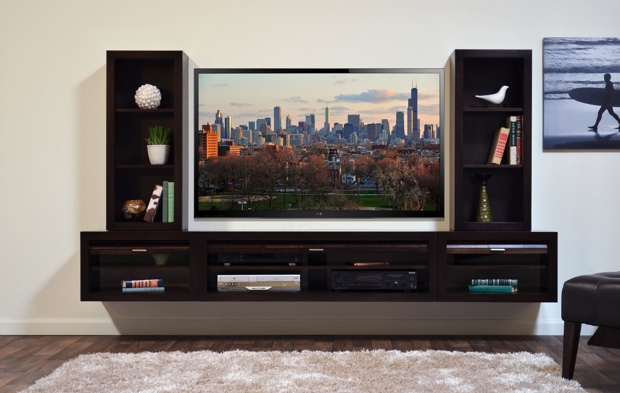 20 Best Tv Stand Wall Units with Aesthetic Possibilities with the Greenview White 122&quot; TV Stand Wall Unit