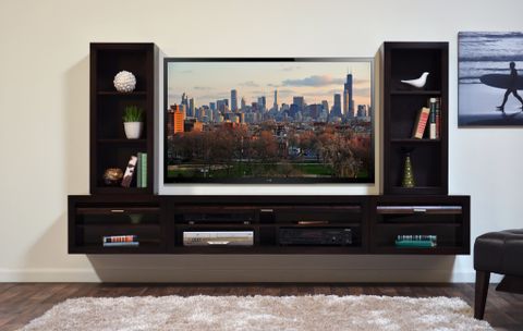 20 Best Tv Stand Wall Units with Aesthetic Possibilities with the Greenview White 122" TV Stand Wall Unit