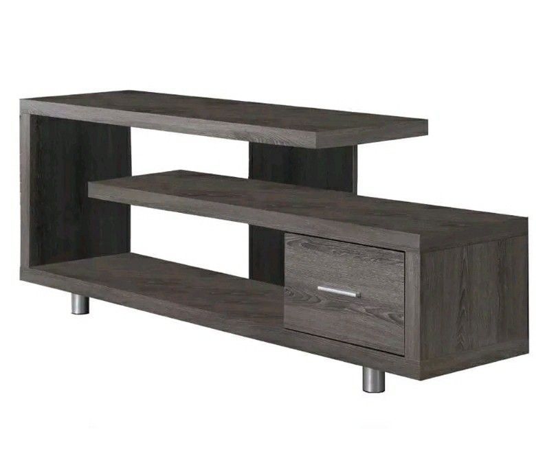 2023 Popular Techni Mobili 53&quot; Driftwood Tv Stands In Grey with regard to Techni Mobili Gray Driftwood Tv Stand