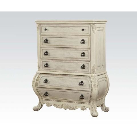 27010Q Bedroom Antique White Wash Finish Ragenardus Collection By Acme ... with The Artisanal Craftsmanship Behind Antique White Dressers from ACME Ragenardus