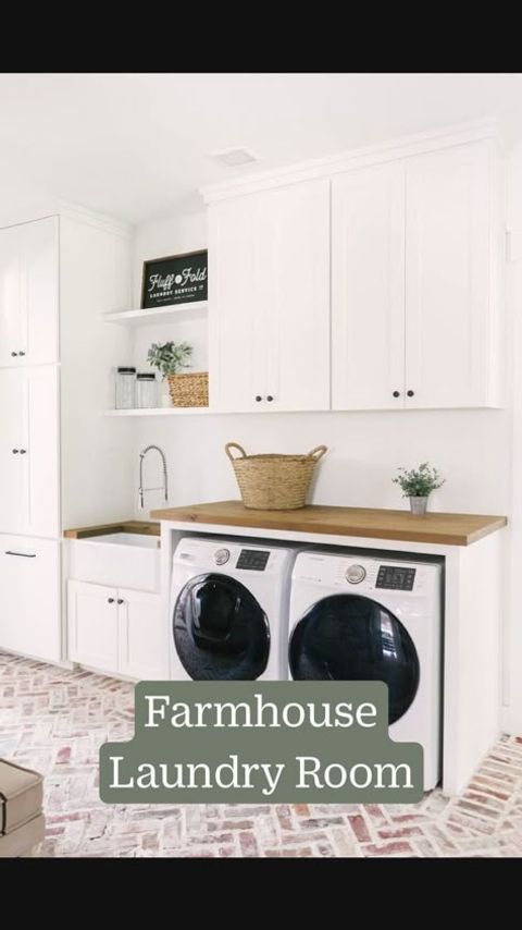 36 Beautiful Farmhouse Décor Ideas For Any Taste And Liking | Laundry ... for 9 Laundry Room Layouts That Make Doing Laundry a Breeze