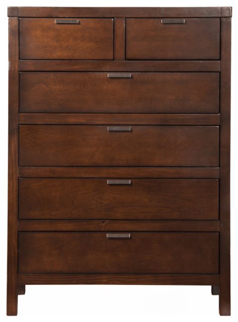 36" Brown Solid Wood Six Drawer Chest - Transitional - Dressers - By ... for Boheme Chimay 6-Drawer Chest