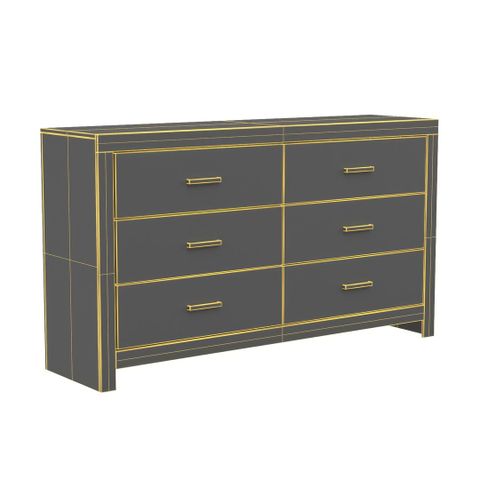 3D Model Marion 6-Drawer Dresser Coastal White 207053 - Turbosquid 2087951 throughout Marion Slide And Pull Dresser, With 6 Drawers White/Pine Color