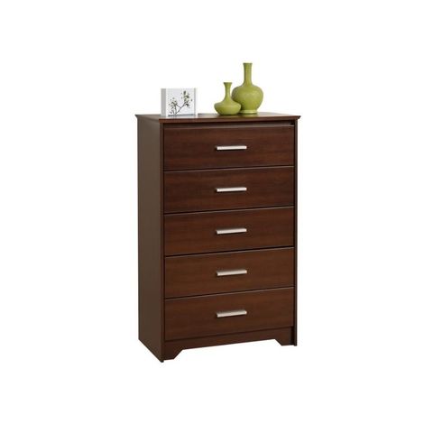 5 Drawer Chest In Espresso Finish - Ech-5500-K in Design Ideas for Incorporating a Chest with 5 Drawers into Espresso Living Spaces