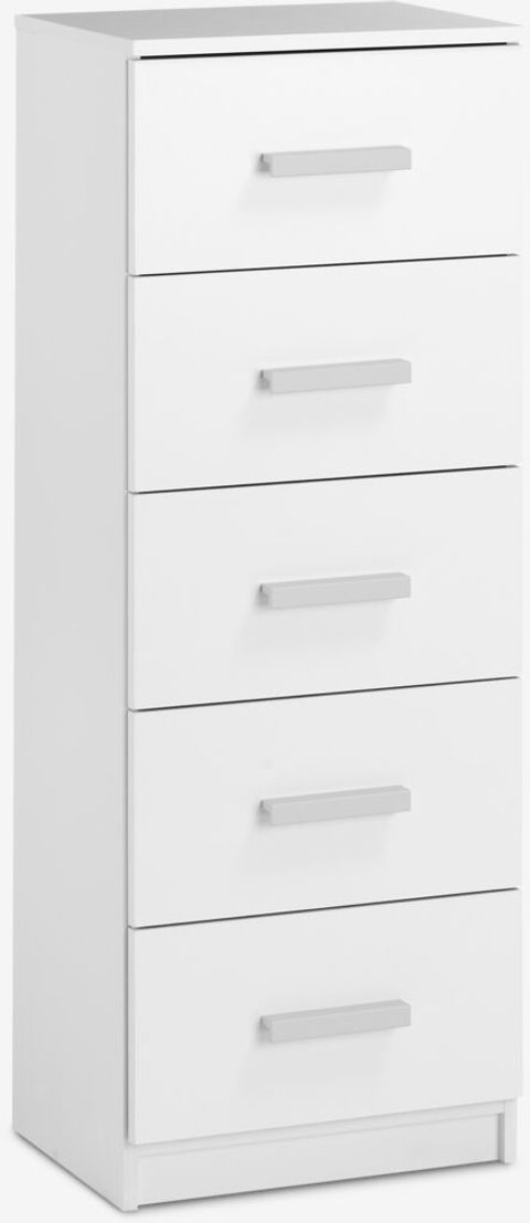 5 Drawer Chest Tapdrup Slim White | Jysk intended for The Perfect 5 Drawer Chest W41 x D18 x H56 for Small Living Spaces