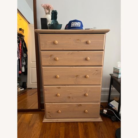 5 Drawer Dresser In Natural Finish Real Wood - Aptdeco regarding Choosing Furniture That Lasts Exploring the Jenna 7-Drawer Solid Wood Dresser