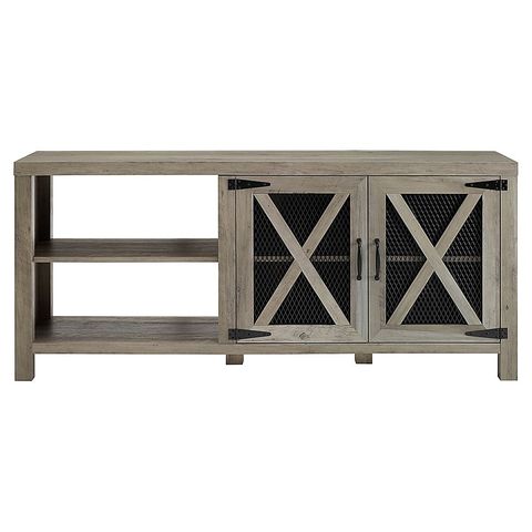 58 Industrial Farmhouse Tv Stand Rustic Oak – Artofit with regard to Farmhouse Tv Console, Open Shelf And Industrial Metal Mesh Door, Grey Wash