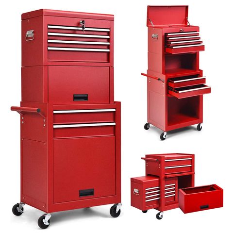 6-Drawers Rolling Tool Chest Cabinet High Capacity Tool Storage Cabinet ... with regard to From Bedroom to Office The Many Roles of a 6 Drawer Cabinet