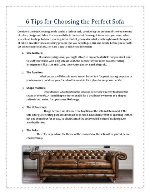 6 Tips For Choosing The Perfect Sofa By Amelia Weston - Issuu | Tips ... intended for Six Tips For Choosing The Perfect Sofa