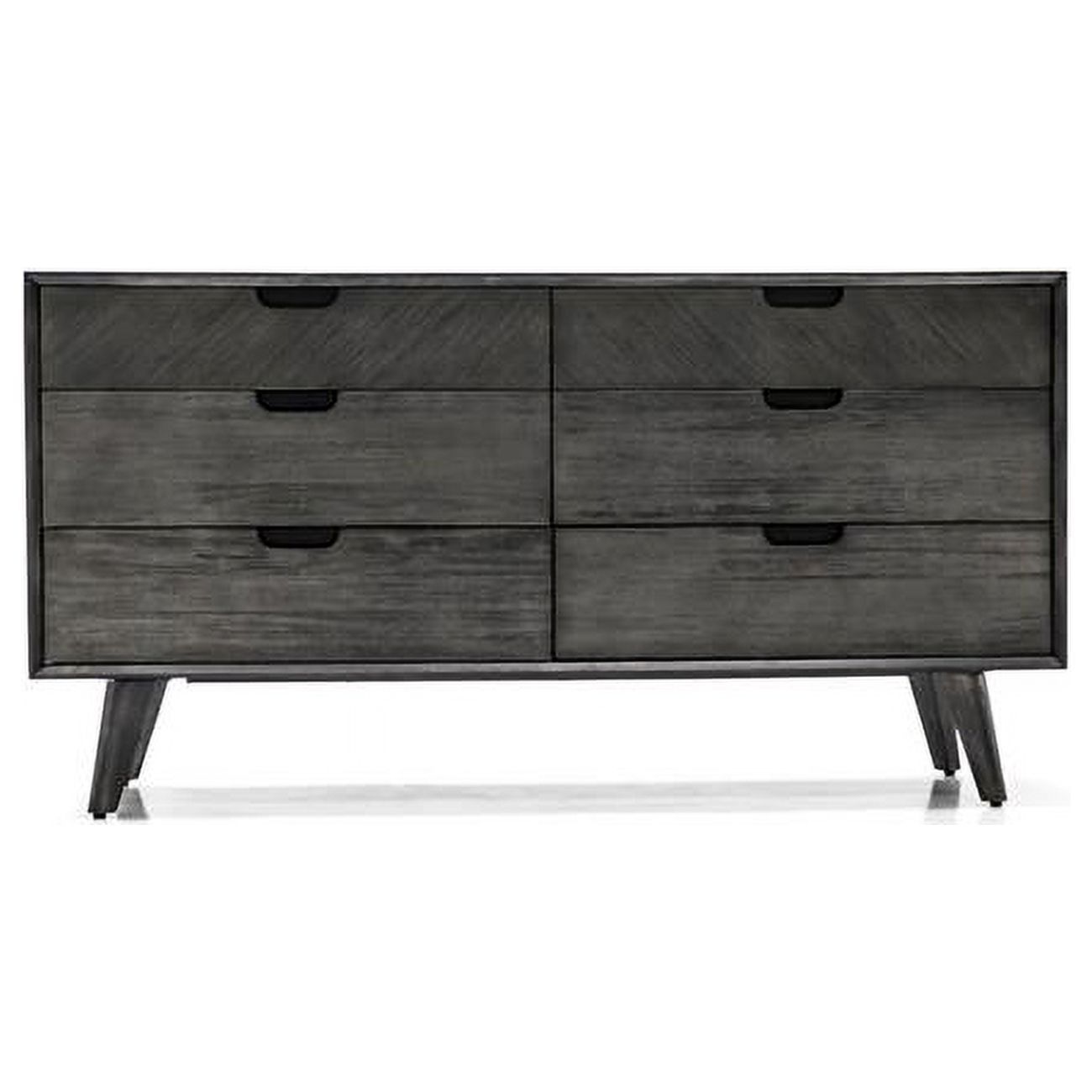 61 In. Gray Solid Wood Six Drawer Double Dresser - Walmart.com inside Choosing the Perfect 61&quot; Brown Solid Wood Six Drawer Double Dresser for Your Space