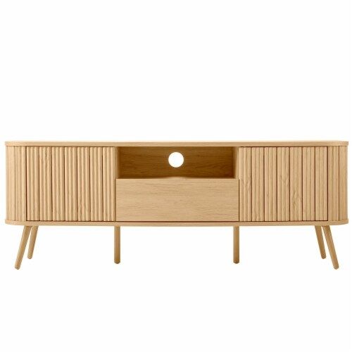 70In. Curved Tv Stand ,Drawer And Storage Doors Fits Tvs Up To 75In ... throughout Understanding the Best TV Stand Solutions for Modern Living Rooms