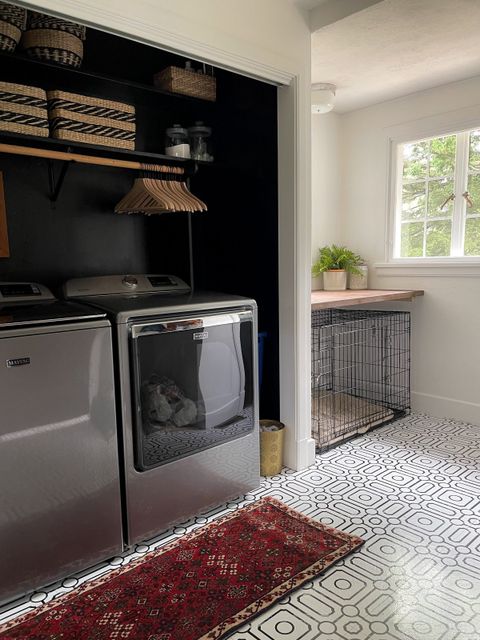 A Classic Black And White Laundry Room Makeover for The Enduring Appeal and Practicality of Monochrome Laundry Design