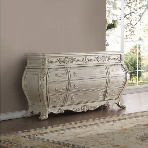 Acme Ragenardus Dresser, Antique White with Acme Ragenardus Dresser, Antique White