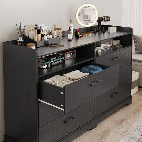 Afuhokles 6 Drawers Dresser, Modern Storage Tower Dressers And Chests 2 ... for Creating Functional Wardrobe Solutions That Adapt to Your Lifestyle