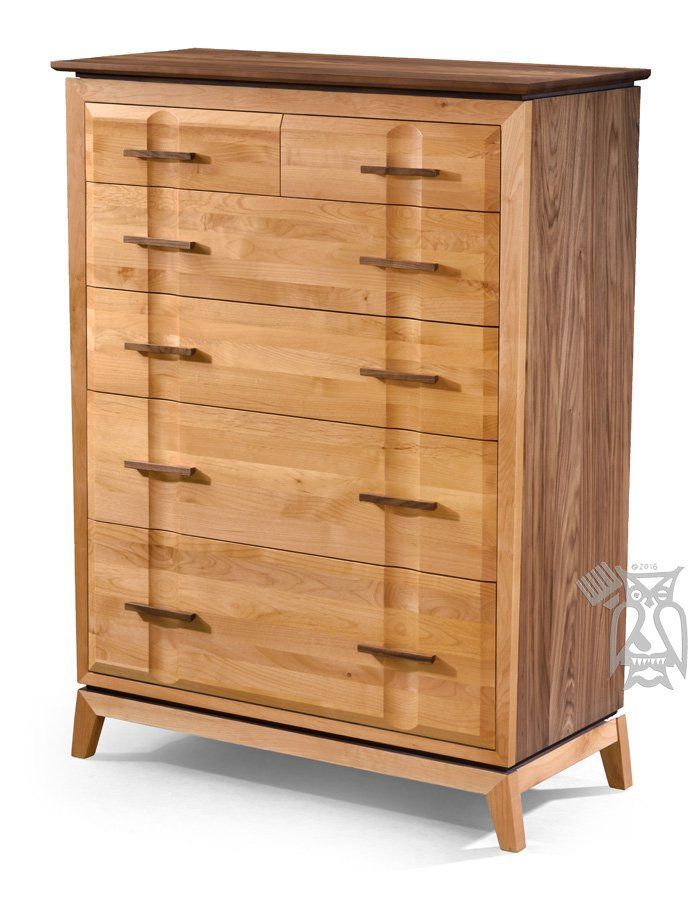Alder &amp; Walnut Wood Addison 6 Drawer Chest Of Drawers In Duet Finish ... for Cortina 6-Drawer Chest - Honey Walnut