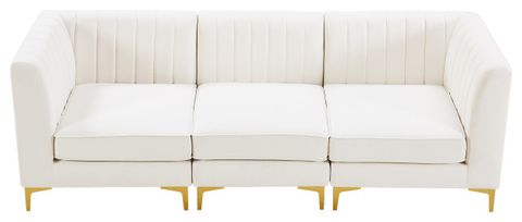 Alina Velvet Modular Sofa, 3-Piece: 1 Armless Chair, 2 Corner Chair - Midcentury - Sofas - By ... intended for Your Guide to Maximizing Space with the Alina Modular Sofa System