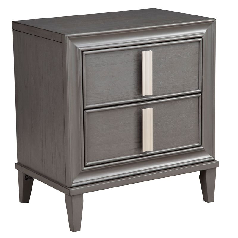 Alpine Furniture Lorraine Wood 2 Drawer Nightstand In Dark Gray ... within Alpine Furniture Lorraine Wood 6 Drawer Dresser In Dark Gray