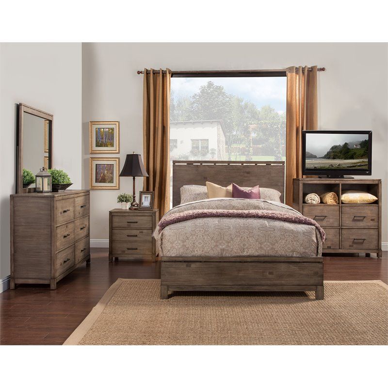 Alpine Furniture Sydney 6 Drawer Wood Dresser In Weathered Gray ... in Maximizing Storage Solutions with Six-Drawer Dressers