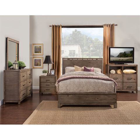 Alpine Furniture Sydney 6 Drawer Wood Dresser In Weathered Gray ... in Maximizing Storage Solutions with Six-Drawer Dressers