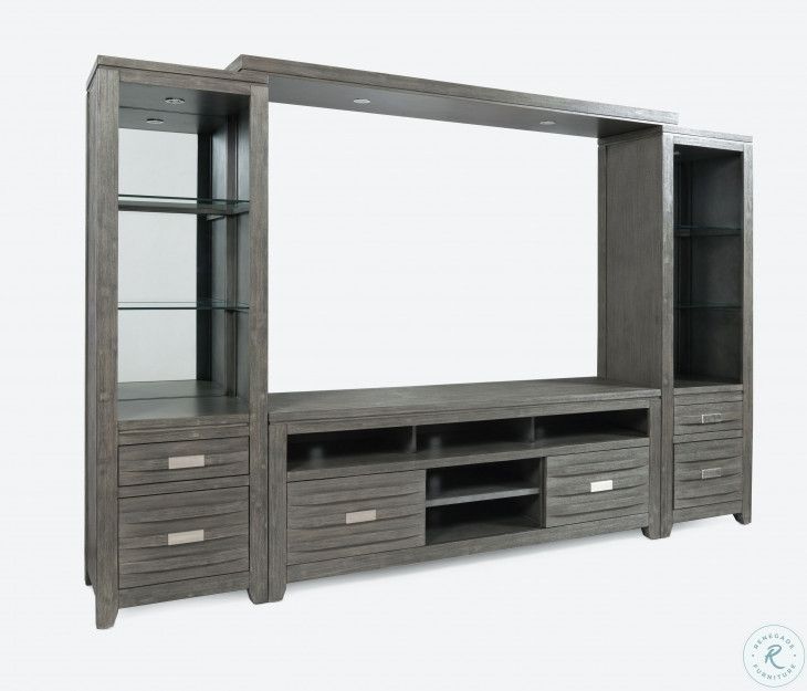 Altamonte Brushed Grey 70&quot; Entertainment Wall From Jofran | Coleman ... in Altamonte Contemporary Entertainment Center With 70'' Tv Console And Led Lights