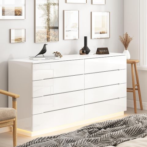 Amazon.com: 8 Drawer Dresser For Bedroom, Simply Modern Chest Of ... throughout Choosing the Right 8 Drawer Dresser W66 x D18 x H40 for Your Home Needs