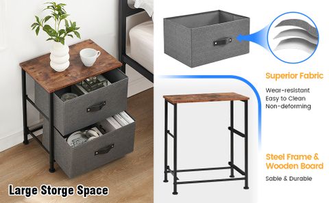 Amazon.com: Amyove 2 Drawer Dresser Nightstand For Bedroom, Small ... with regard to