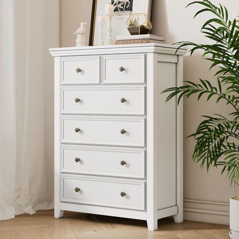 Amazon.com: Boshiro White Dresser For Bedroom, 6 Chest Of Drawer, 6 ... with The art of selecting the perfect Cloud White furniture for your space