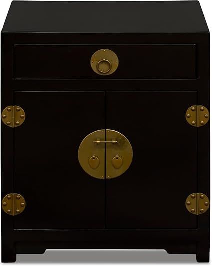 Amazon.com: Chinafurnitureonline Matte Black Elmwood Chinese Ming ... regarding Matte Black Elmwood Bi-Fold Door Chinese Ming Media Cabinet