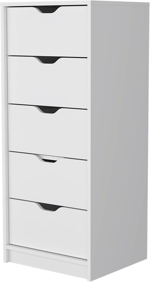 Amazon.com: Fm Furniture Dillon Narrow 5 Drawer Dresser, Tall Chest Of Drawers,White : Home ... throughout Dillon 5 Narrow Drawer Dresser, Tall Chest Of Drawers