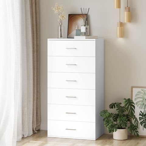 Amazon.com: Fotosok 6 Drawer Dresser White Dresser, 23.6L X 17.7W X 46 ... pertaining to The Art of Choosing the Right 6 Drawer Dresser W58 x D16 x H36 for Your Room