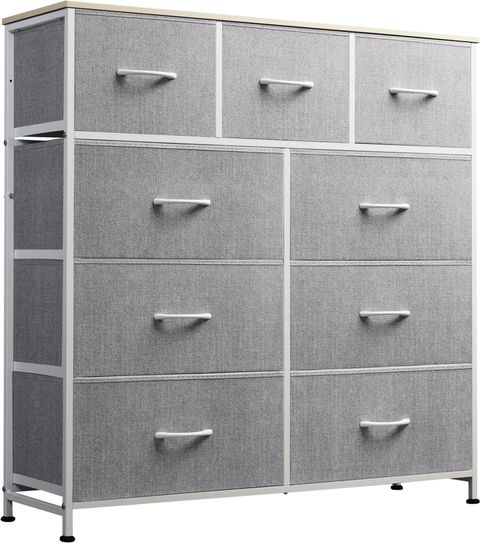 Amazon.com: Mdesign Tall Steel Frame/Wood Top Storage Dresser Furniture ... for How to choose the right dresser with pull-out bins