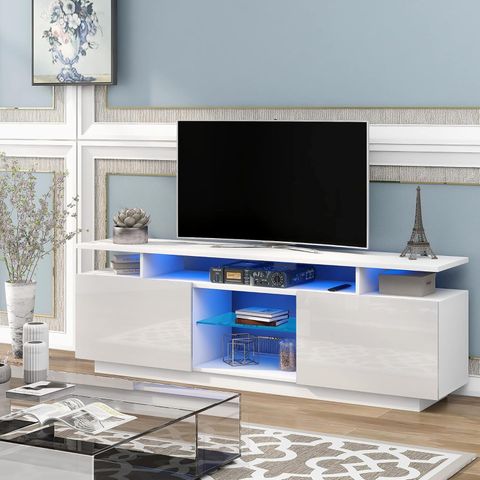 Amazon.com: Merax Modern Style Tv Stand For Tv Up To 65Inch, Modern Tv ... throughout The Art of Minimalist Media Organization in Black and White