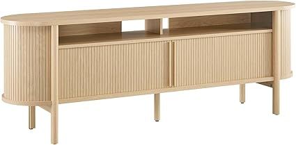 Amazon.com: Modway Eei-6310-Oak Cadence 71&quot; Tv Stand, Oak : Home &amp; Kitchen pertaining to Cadence 71&quot; Curved Tv Stand, Oak