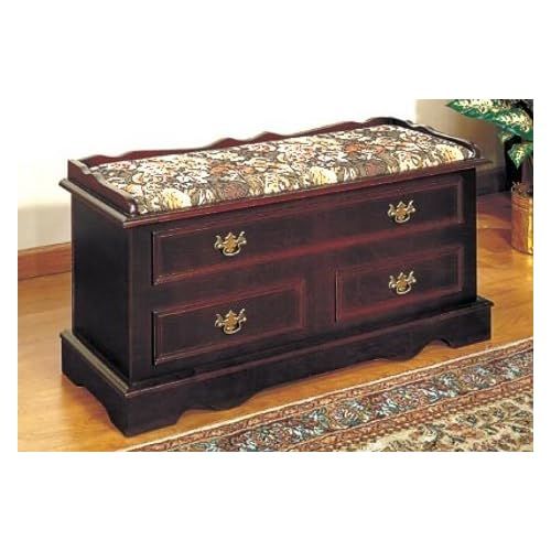 Amazon.com - Queen Anne Dark Cherry Wood Storage Cedar Hope Chest ... in Wooden Chest, Dark Cherry