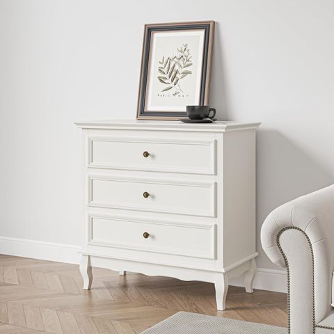 Amazon.com: Royalcraft White 3 Drawer Dresser For Bedroom, Wide Chest ... inside Understanding the Practical Benefits of Stapleton 3 Drawer Small Chest White in Modern Home Organization