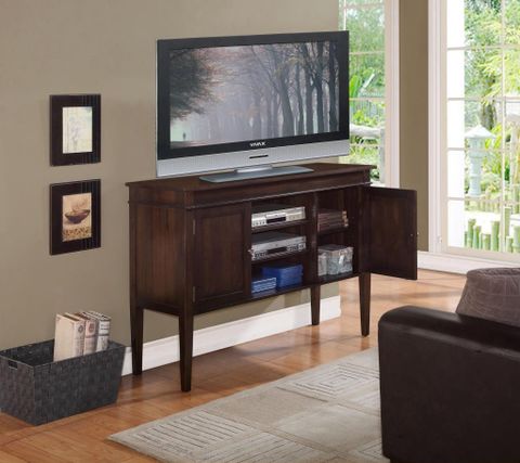 Amazon.com - Simpli Home Carlton Tall Tv Media Stand, 54"W X 36"H, Dark ... with Carlton Tv Media Stand