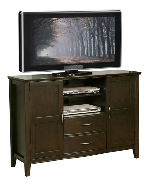 Amazon.com - Simpli Home Williamsburg Tall Tv Stand, 52"W X 36"H, Dark ... throughout A Closer Look at the vidaXL Corona Range TV Stand Durability and Design