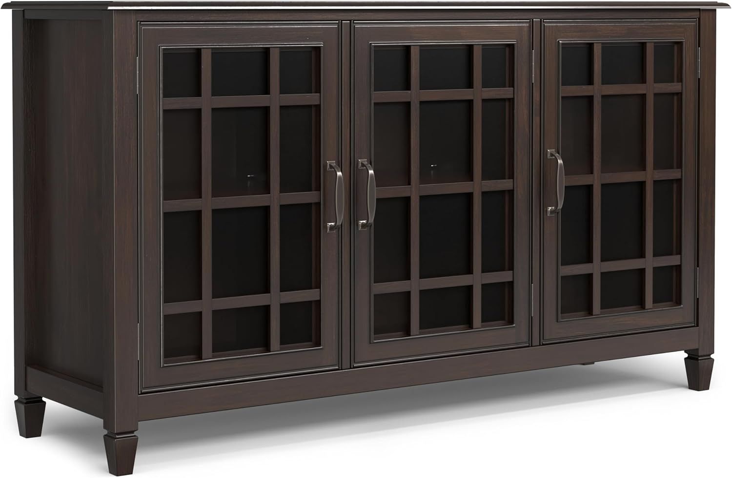 Amazon.com: Simplihome Connaught Solid Wood 60 Inch Wide Traditional ... with regard to Exploring the aesthetic and functional benefits of dark chestnut brown finishes