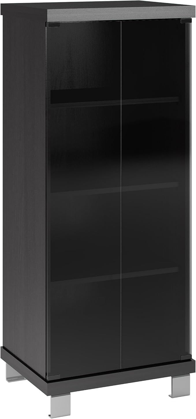 Amazon.com: Sonax C-001-Cht Holland 20-Inch Wide Ravenwood Black Glass ... for Maximizing Media Storage The Holland 71&quot; Extra Wide TV Bench Explained