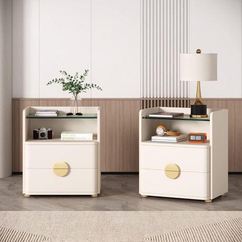 Amazon.com: Tribesigns Modern Nightstands Set Of 2, 2-Drawer Night ... pertaining to Maximizing Small Spaces: Creative Uses for Nightstands with Multiple Storage Options