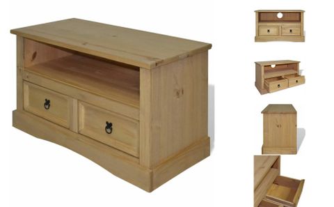Amazon.com: Vidaxl Tv Stand- Farmhouse Style Brown Mexican Pine Corona ... with A Closer Look at the vidaXL Corona Range TV Stand Durability and Design